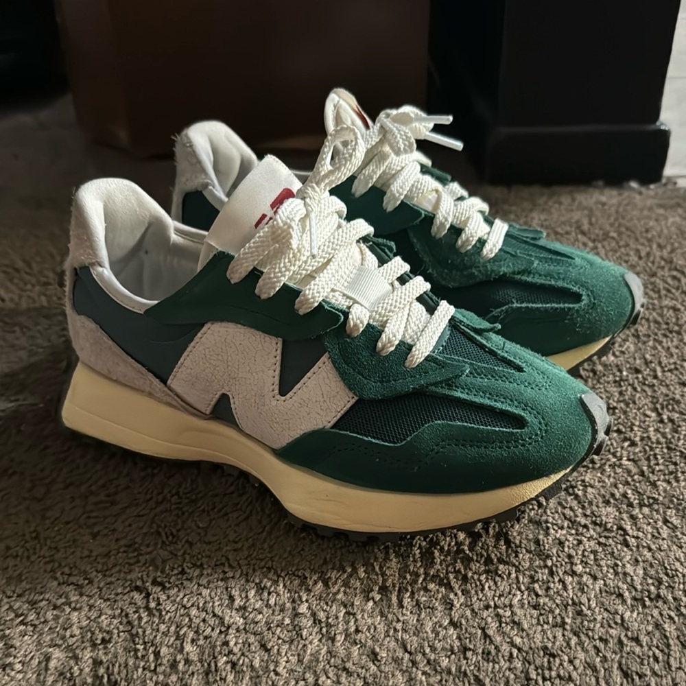 New Balance Green and White Sneakers